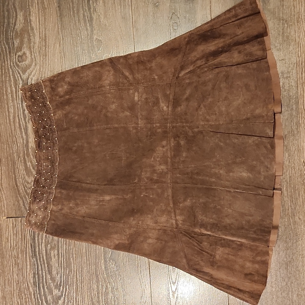 CAbi Brown Suede Skirt